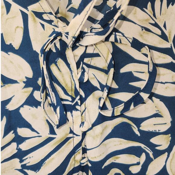 Cupshe Tropical Leaf Print Cover-Up Dress Navy/Cream Women’s XL - Picture 4 of 12